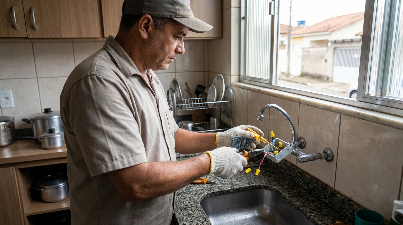 Instalação de Torneira Elétrica de Banheiro (Lavatório)