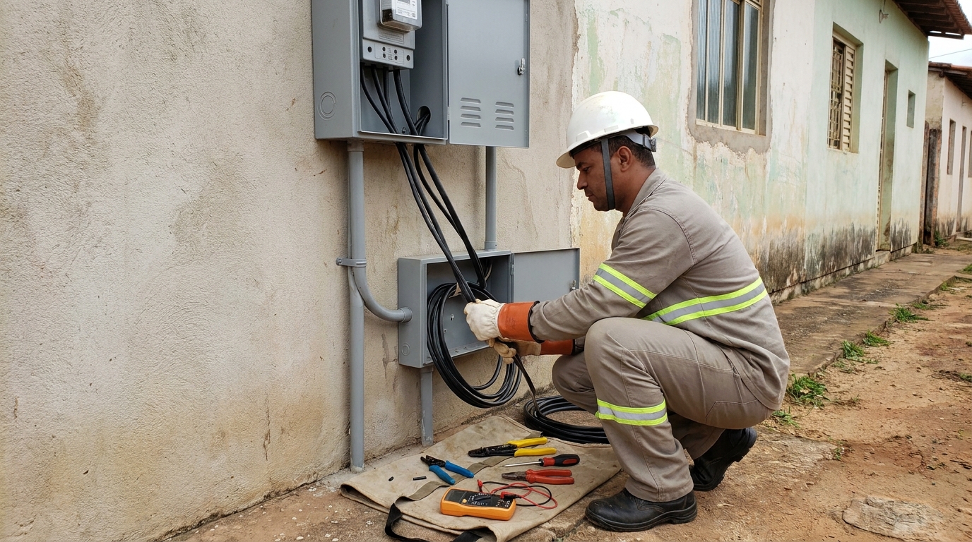 Poste Padrão e Caixa de Medição